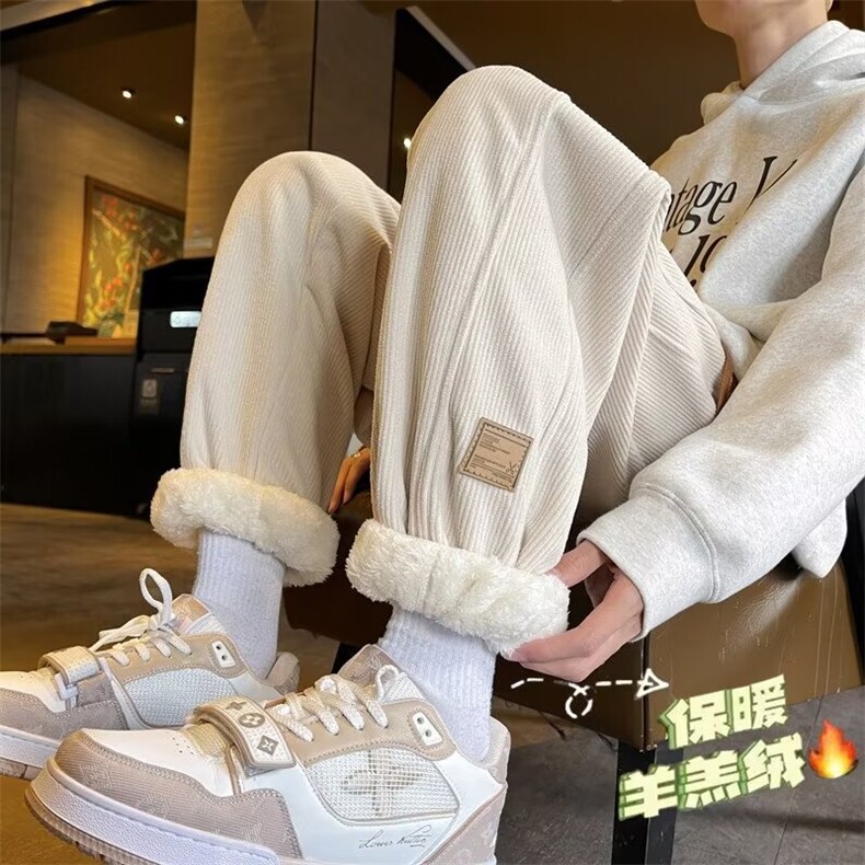 男新款青少年时尚羊羔绒休闲裤KY101P48,男装休闲裤,星座1116-2
