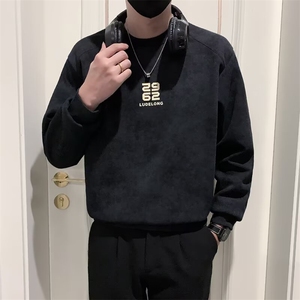 时尚圆领卫衣男士春秋季潮牌宽松休闲上衣2025新款百搭长袖T恤男图片
