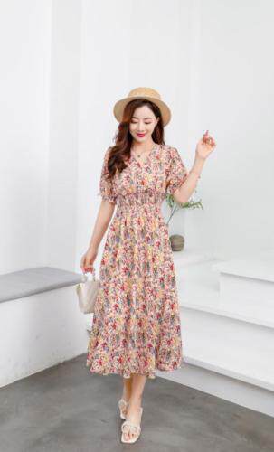 韩丝长款连衣裙，女装连衣裙，有声有色