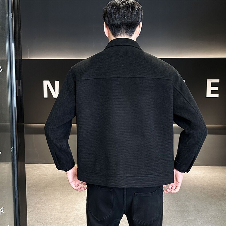 毛呢外套男秋冬季新款2025翻领磨毛夹克B240-W8026-P178,男装夹克,电商B240