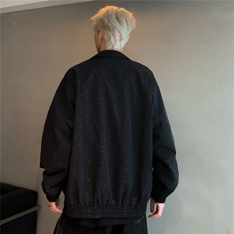 美式潮牌满天星两面穿百搭时尚夹克春秋冲锋衣男女外套JK105-P115,男装夹克,电商C307