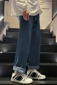 美式高街牛仔裤宽松中性男女 潮牌个性显高休闲裤B381-1/722/p48图片