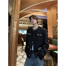 JICHUAN秋冬高级定制小香复古宫廷风珍珠夹克宽松男女高级感，男装夹克，四季星座505