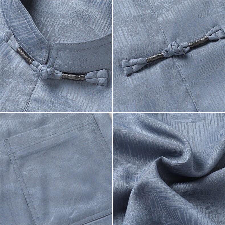 风男士套装衣服短袖唐装汉服夏季暗花纹两件套t恤CM228-P105,男装民族服装,星座1105-3