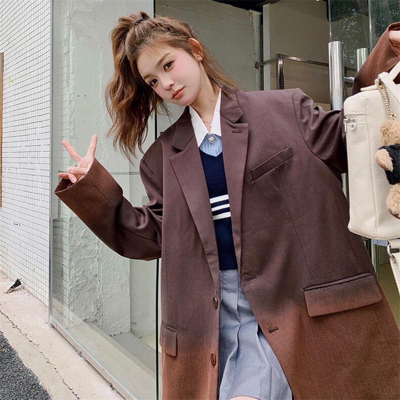 2025新品韩版休闲渐变色小个子西装外套Q19-P160K258,女装短外套,2C220