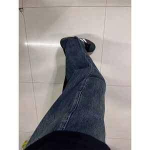现货 美式复古vibe风牛仔裤男潮牌炸街男直筒长裤痞帅WL7441-P48图片