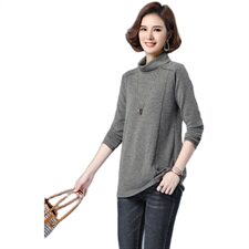 2021春秋新款打底加绒高领保暖3119，女装卫衣/绒衫，秋牧寒烟