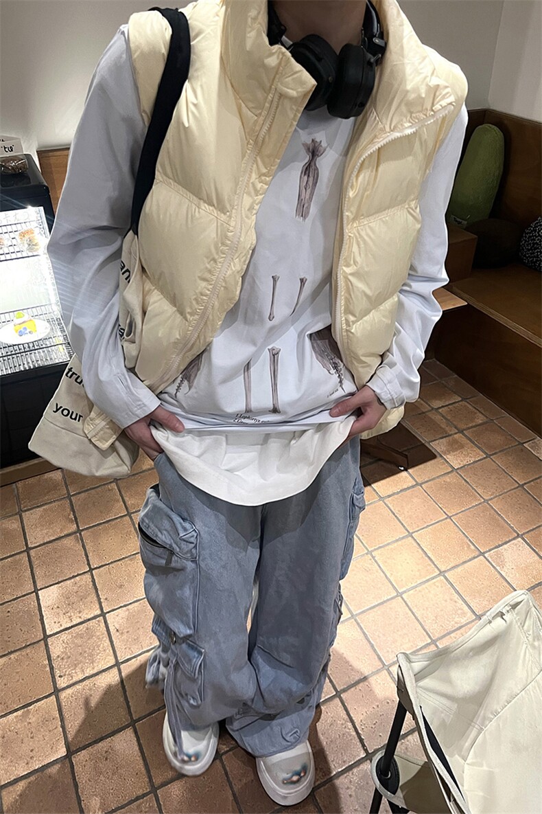 冬季羽绒马甲光板纯色休闲加厚保暖男女同款B7604-P100【特价】,男装棉衣,电商A007