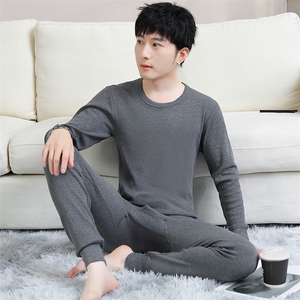 保暖内衣男士秋衣秋裤纯棉纯色棉毛衫全棉保暖套装TZ3203-40图片
