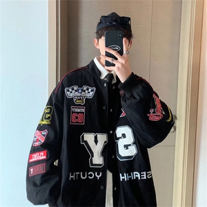 刺绣棒球服夹克男女春秋ins潮韩版潮流宽松休闲嘻哈外套1296-p76图片