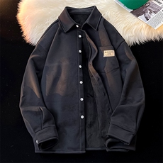 8XL-M秋冬款加绒加厚衬衫男做旧脏脏保暖外套大码衬衣CS29002P65，男装衬衫，电商B312