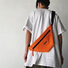 夏季个性港风潮牌运动腰包斜挎包新款纯色pu防水胸包，鞋类箱包男包，星座510A-2