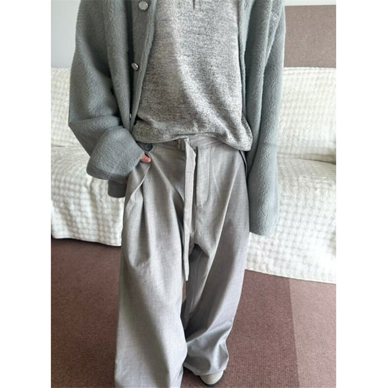 西装裤女直筒阔腿裤宽松垂感西裤高腰辣妹拖地运动长裤K07，男装西裤，星座1116A（原606A-3）