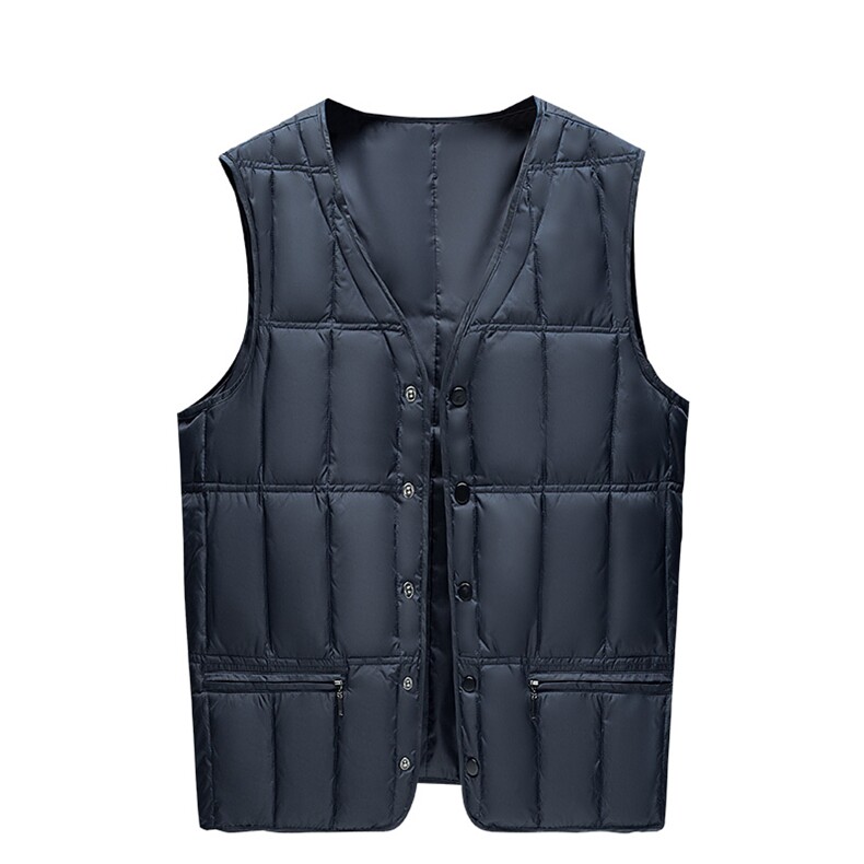 新款2023冬季商务休闲羽绒服马甲中年V领马甲外套男ZK2101-P160,男装背心/马甲,电商B212（原钱塘6029）