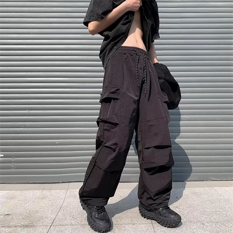 秋季美式宽松休闲裤男潮流大口袋工装直筒阔腿伞兵长裤K6625-P42,男装工装外套,星座412-3
