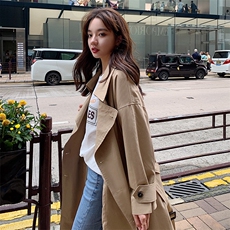 现货！主推数据好2色！双排扣风衣外套207-8653-P125控178，女装风衣，卡莱