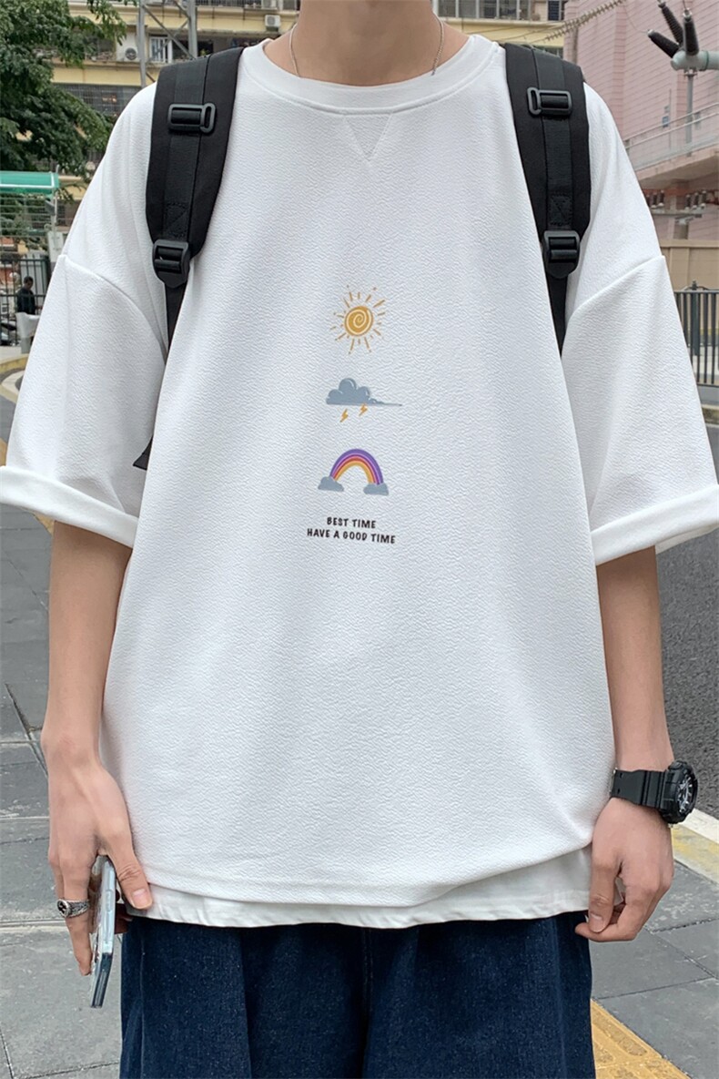 Q11141-P30春夏季七分袖t恤男大码五分袖男短袖中袖,男装T恤,电商A040