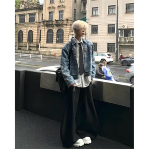 重磅小众水洗复古牛仔外套立体分割设计感廓形夹克 JK11图片