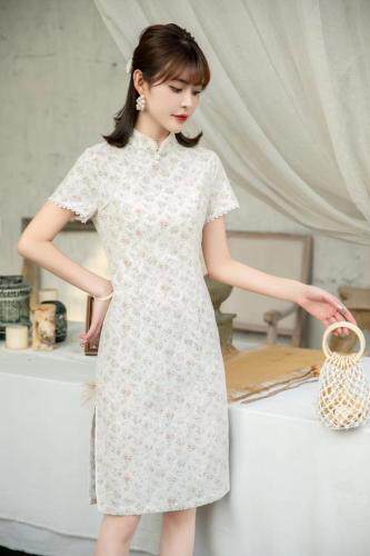 【现货】夏季新款碎花改良旗袍，女装婚纱/旗袍/礼服，芷炫