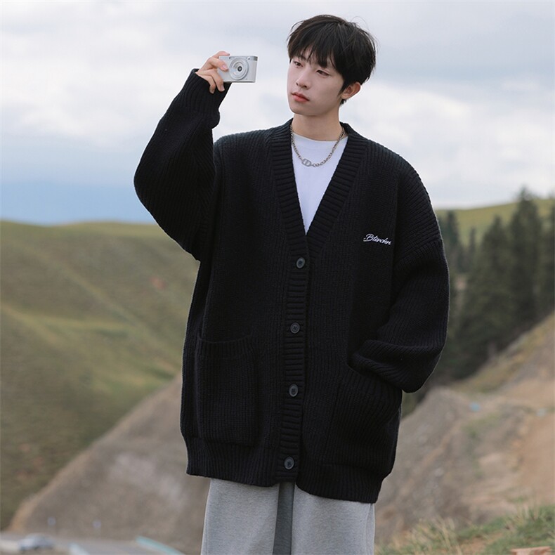 现货秋冬开衫字母刺绣百搭毛衣针织衫8005P58，男装针织衫/毛衣，星座1504（原917）