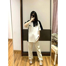 美式学院风短袖T恤女夏季撞色拼接polo领体恤情侣上衣LYD2299-P30，男装T恤，星座1008