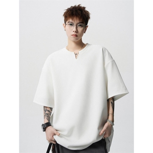 240g肌理感冰丝V领短袖T恤男 M-5XL 特P18控38图片