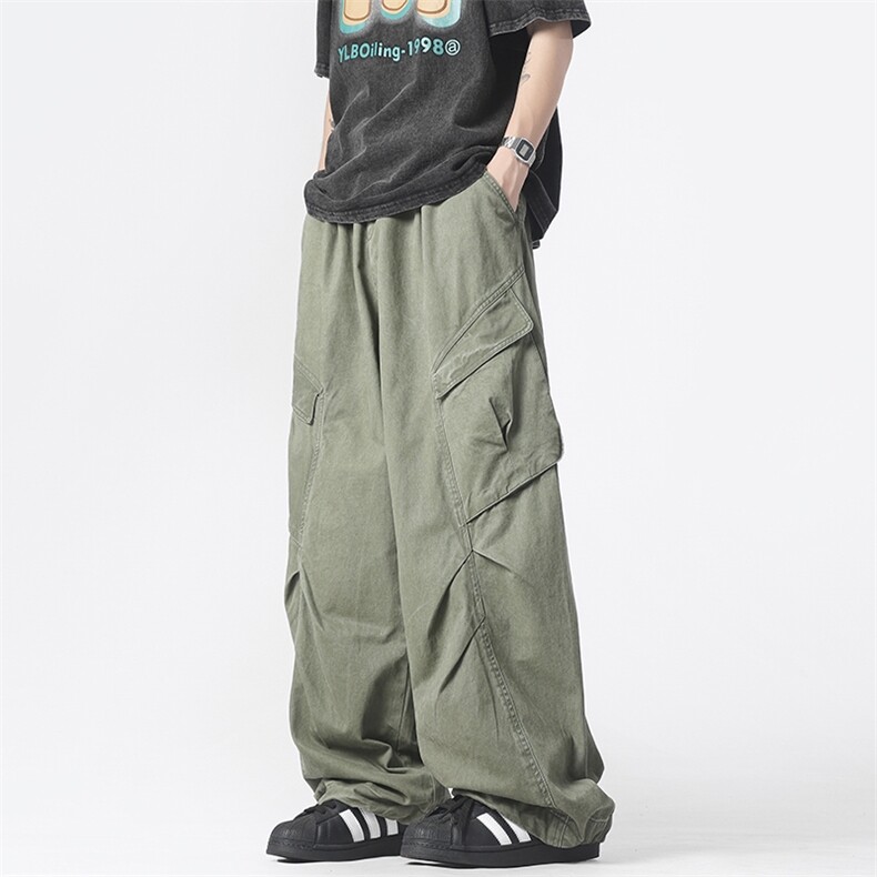 美式高街小众休闲裤男个性工装百搭宽松长裤子K6076特P53，男装工装外套，电商D202-1