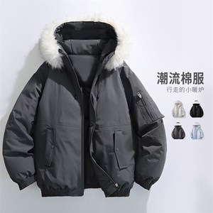 美式座山雕毛领羽绒服男冬季加厚棉衣情侣棉服外套MY2525-P100图片