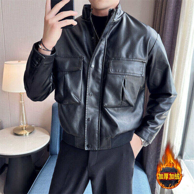 新款皮衣皮夹克超酷帅气男式夹克309B-3-6803-P70,男装夹克,星座1409-3