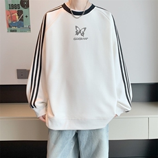 400高克重华棉秋冬内景新款男潮宽松圆领卫衣WY00174/P45加绒P50，男装卫衣，电商B316