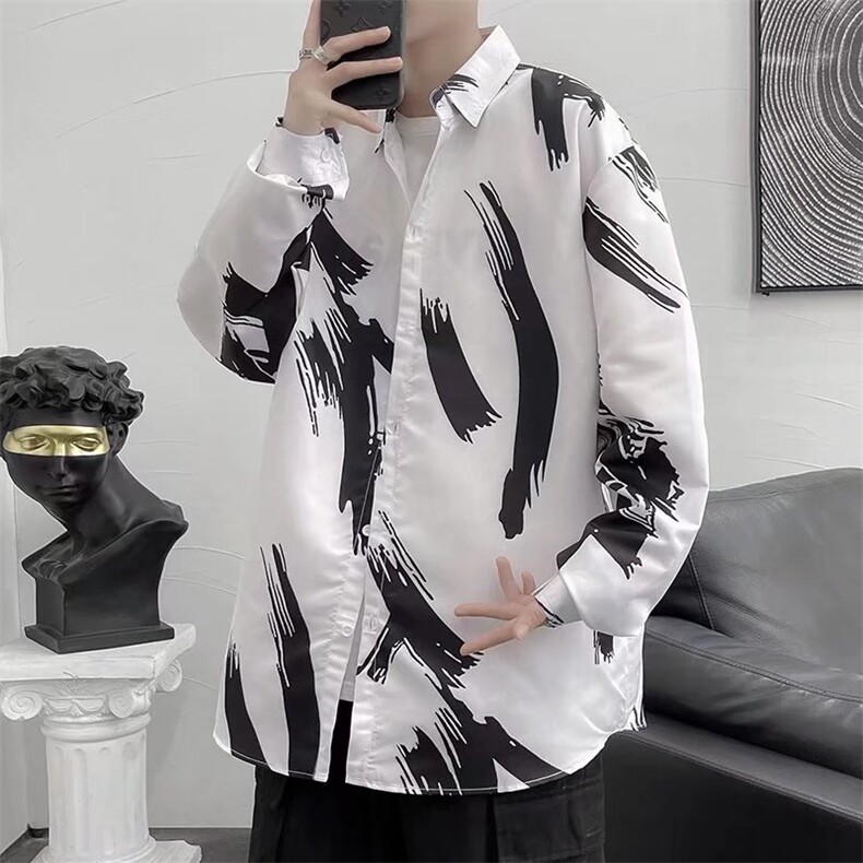 长袖衬衫春款男港风潮流SY104P28,男装衬衫,星座1116-2