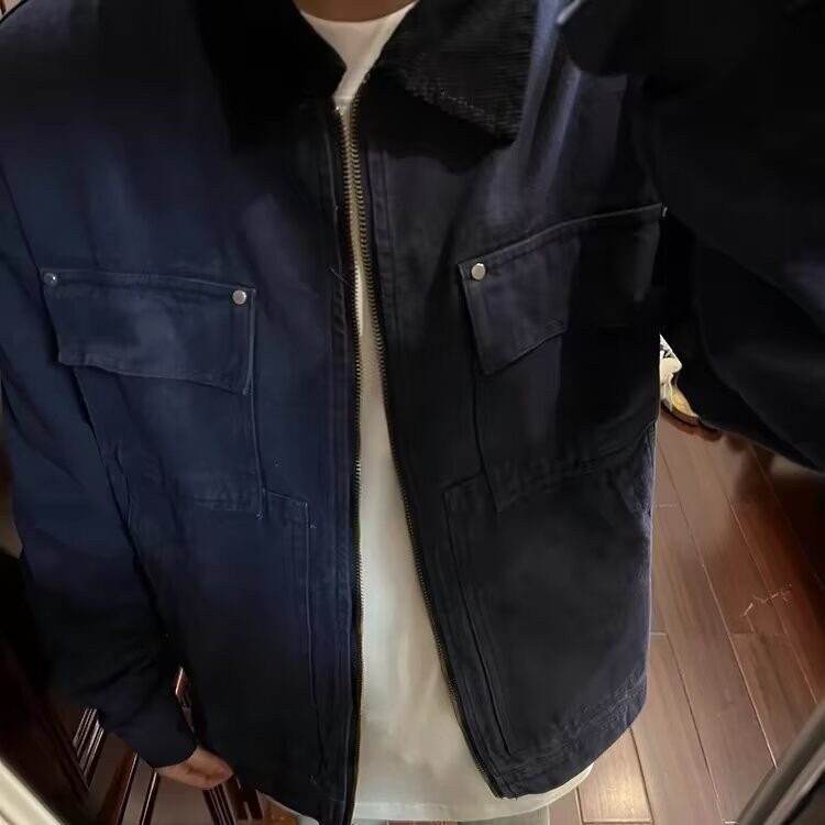 DT144-P80美式复古重工水洗工装夹克男女同款牛仔外套-网图现货,男装夹克,星座603-2