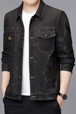 男式牛仔夹克外套青年商务宽松休闲茄克翻领百搭夹克ASD92-P220,男装夹克,电商B212（原钱塘6029）