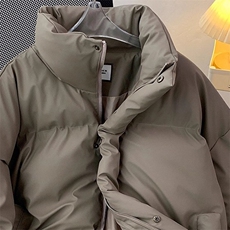 现货5W件冬季三防重磅硬挺boxy短款羽绒立领PU皮棉衣外套加厚棉服，男装棉衣，电商A486