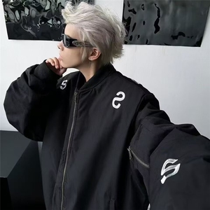 美式撞色复古棒球服2025新款秋冬季宽松设计感小众夹克情侣上衣图片