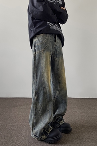 美式高街小众牛仔裤男 个性百搭休闲裤N1167/P60图片