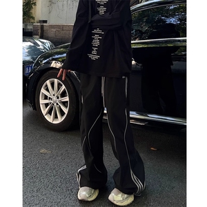 美式户外机能冲锋裤男新款条纹工装裤宽松直筒休闲长裤X63-P47图片