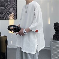 四色亚麻夏季薄款宽松大码短袖t恤TT06-P35控48，男装T恤，电商B315