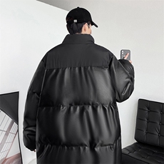 冬季立领棉衣男加厚棉服潮流棉袄皮衣字母印花男装A266-P01-P80，男装皮衣，电商A266