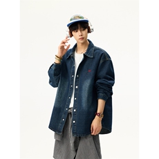 韩版刺绣小标牛仔衬衫夹克外套长休闲春秋上衣JK0405-P63，男装衬衫，星座308B-2