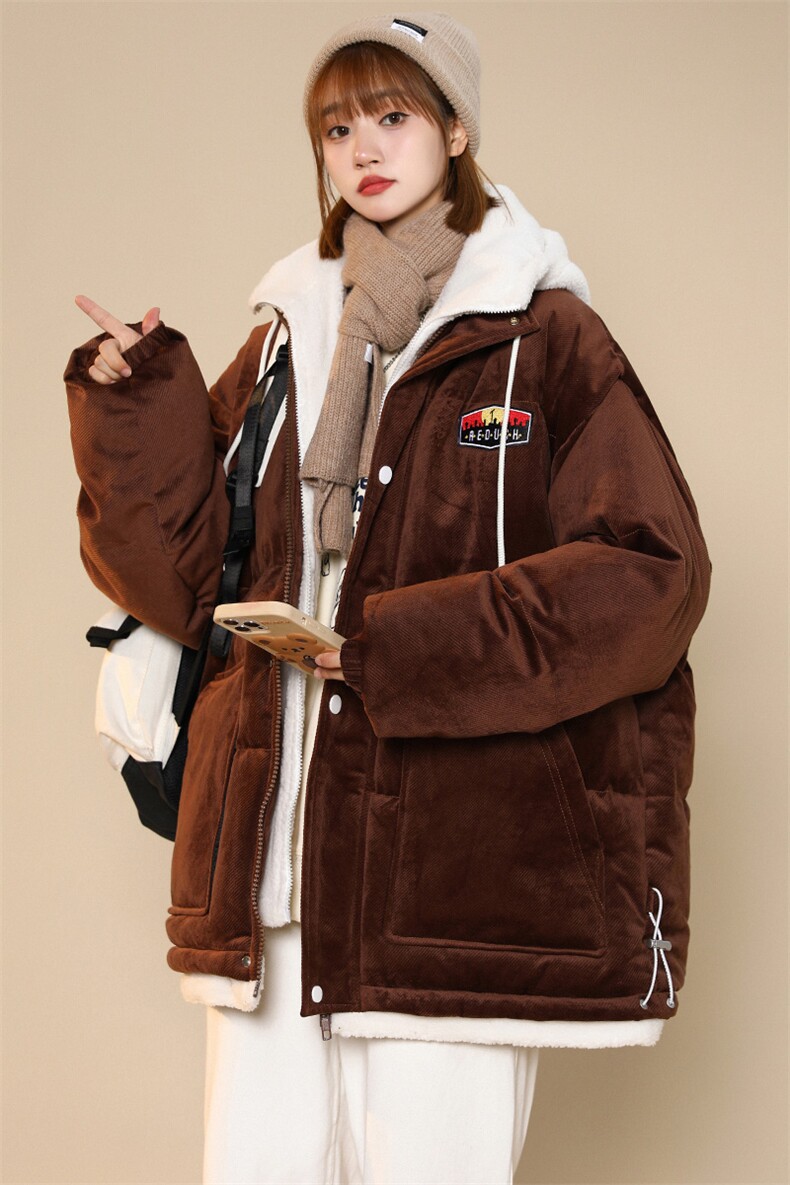 冬季中性风假两件棉衣外套加绒加厚百搭棉服男女8117-P140控价188,男装棉衣,电商A441-1