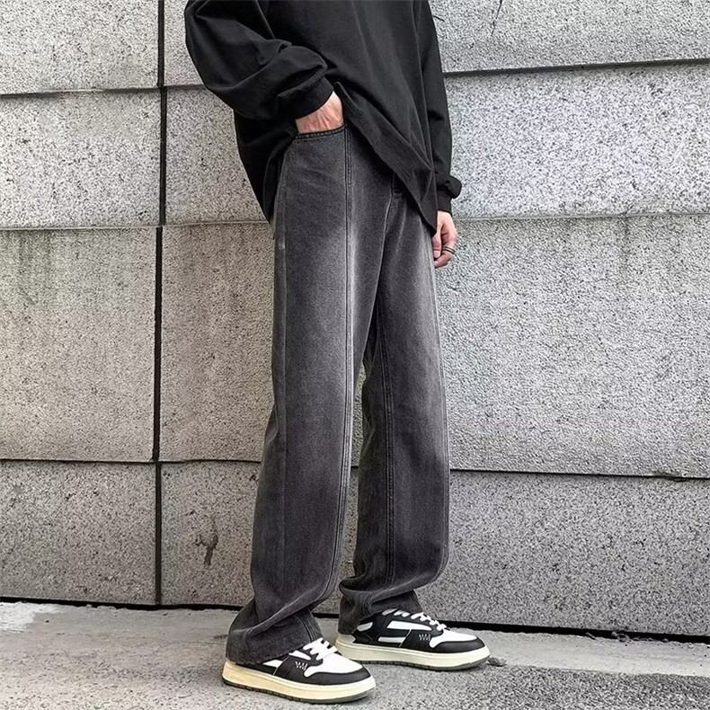 美式牛仔裤男复古高街潮牌休闲直筒裤新款高街长裤NK50-P40,男装牛仔裤,星座208-5