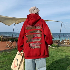直播品质340克重磅纯色华棉美式卫衣连帽印花大码XZ517A-BK12302，男装卫衣，星座517A