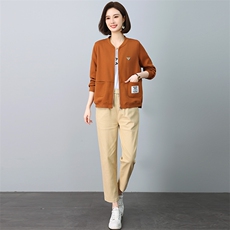 2025春秋中年妈妈外套女卫衣套装女装运动服开衫上衣，女装套装/套裙，忆绮罗