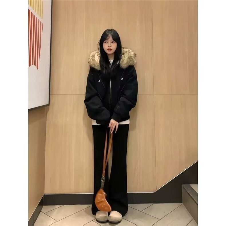2025美式复古座山雕派克棉服外套男女冬季毛领连帽短款情侣棉衣,男装棉衣,星座506A