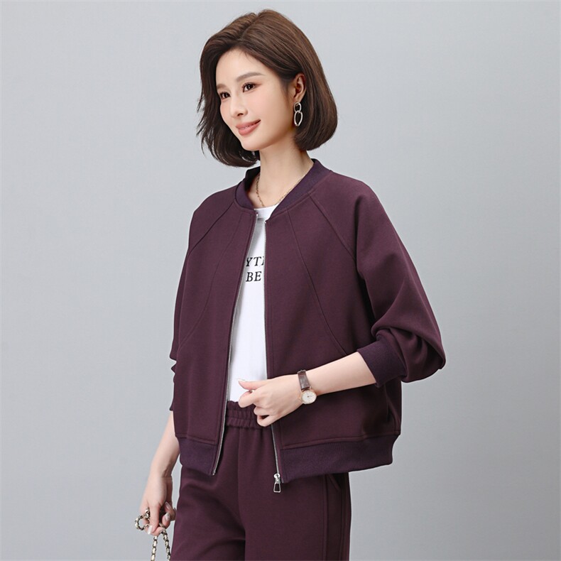 运动女春秋2025新款安格拉红中年妈妈洋气超火运动,女装短外套,涵誉