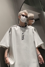 男装短袖T恤2025夏季拉链字母印花五分袖体恤XZ514-2-202465-P58，男装T恤，星座514-2(原B239)