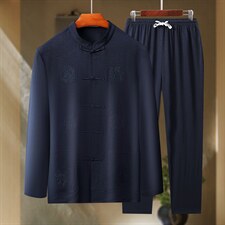 BETZ221钱塘2020-2唐装风中老年男装中老年套装P80，男装中老年男装，钱塘207-2