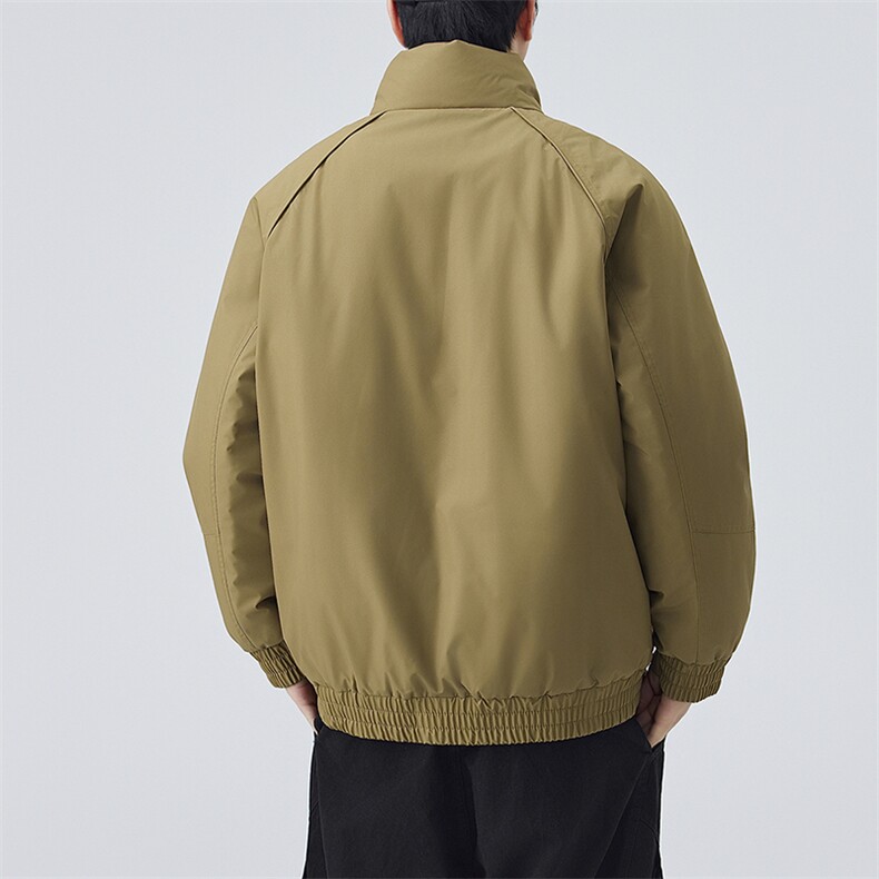 现货美式高街休闲夹克冬季三防立领纯色户外工装加厚棉服外套,男装夹克,电商A486