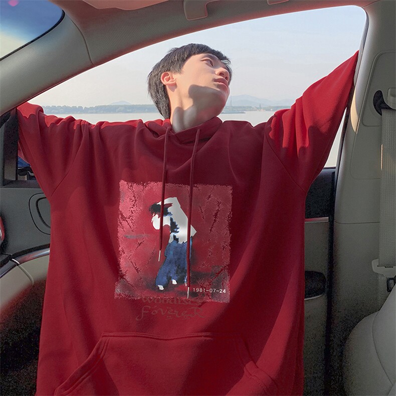 抖音得物供货可提供视频秋冬重磅美式宽松连帽卫衣DL2077,男装卫衣,电商A486